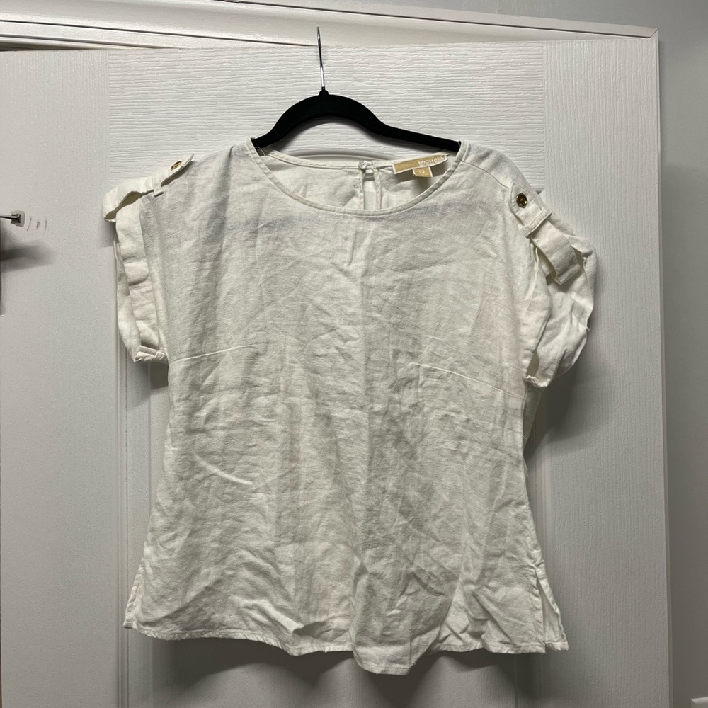 Michael Kors White Blouse with Button Details